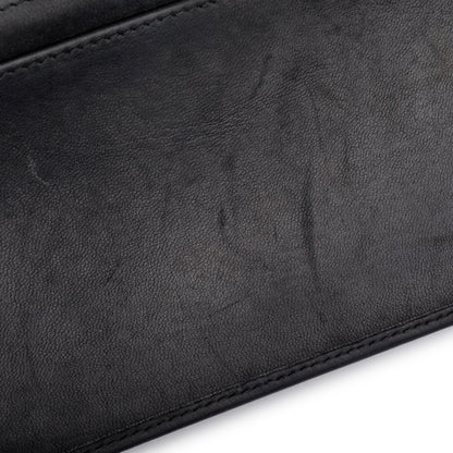 Chanel Black Vertical Quilt Lambskin Leather Interlocking CC Long Bifold Wallet
