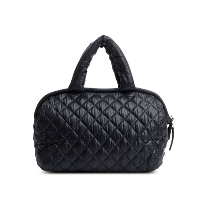 Chanel Black/Burgundy Quilted Nylon Coco Cocoon Reversible Bowler