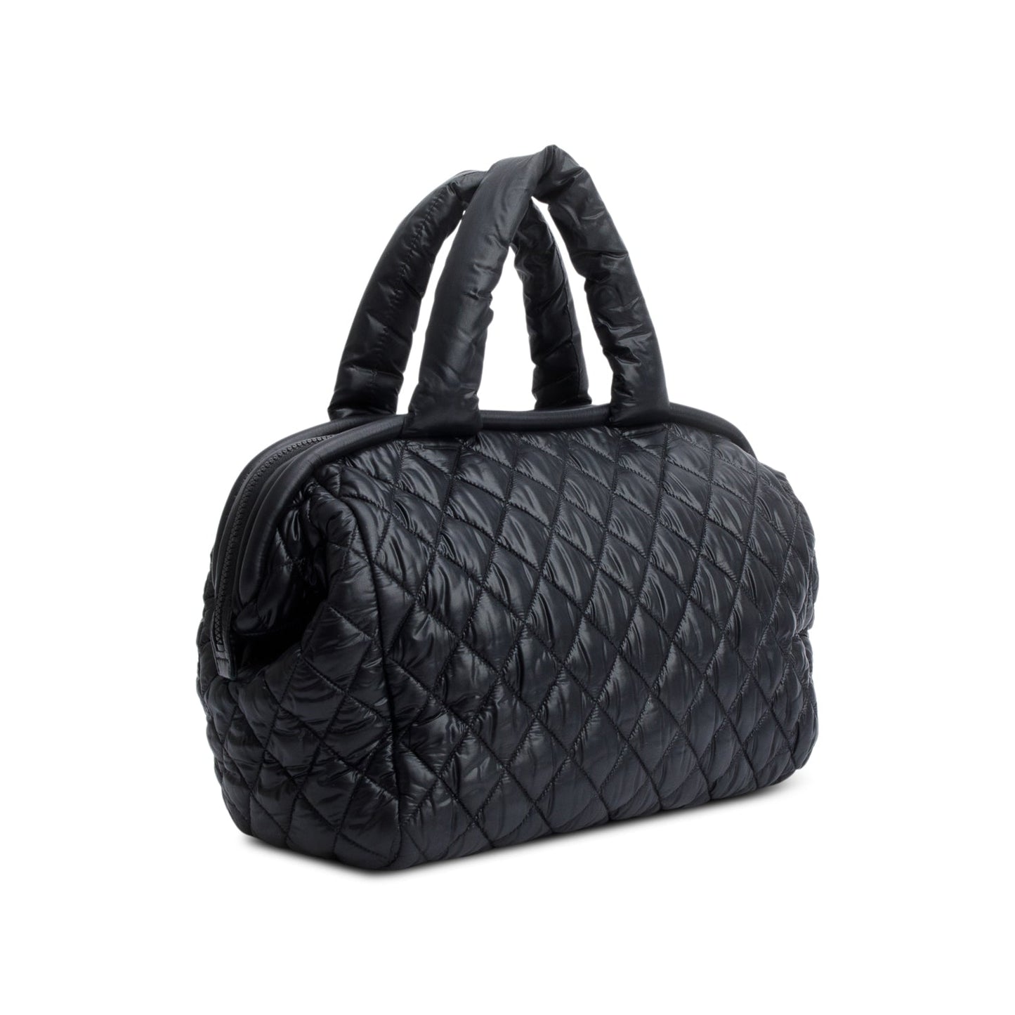 Chanel Black/Burgundy Quilted Nylon Coco Cocoon Reversible Bowler