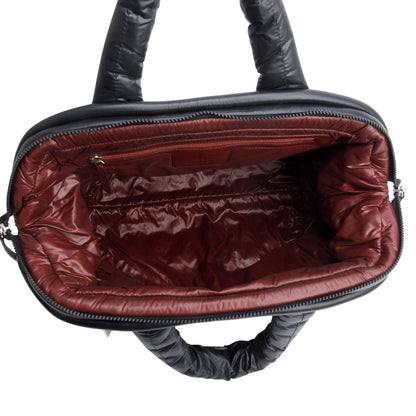 Chanel Black/Burgundy Quilted Nylon Coco Cocoon Reversible Bowler