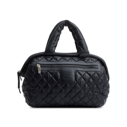 Chanel Black/Burgundy Quilted Nylon Coco Cocoon Reversible Bowler