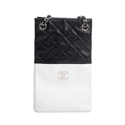 Chanel Black/White Quilted Calfskin Leather Bicolor Vertical Tote
