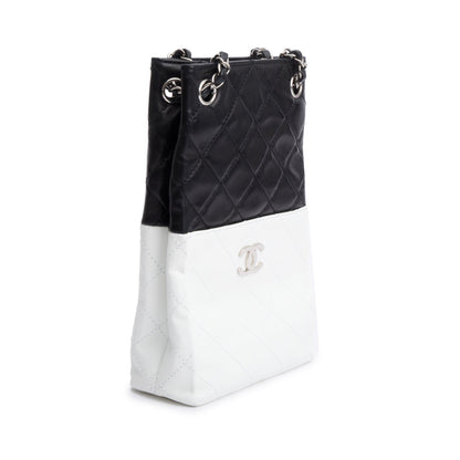 Chanel Black/White Quilted Calfskin Leather Bicolor Vertical Tote