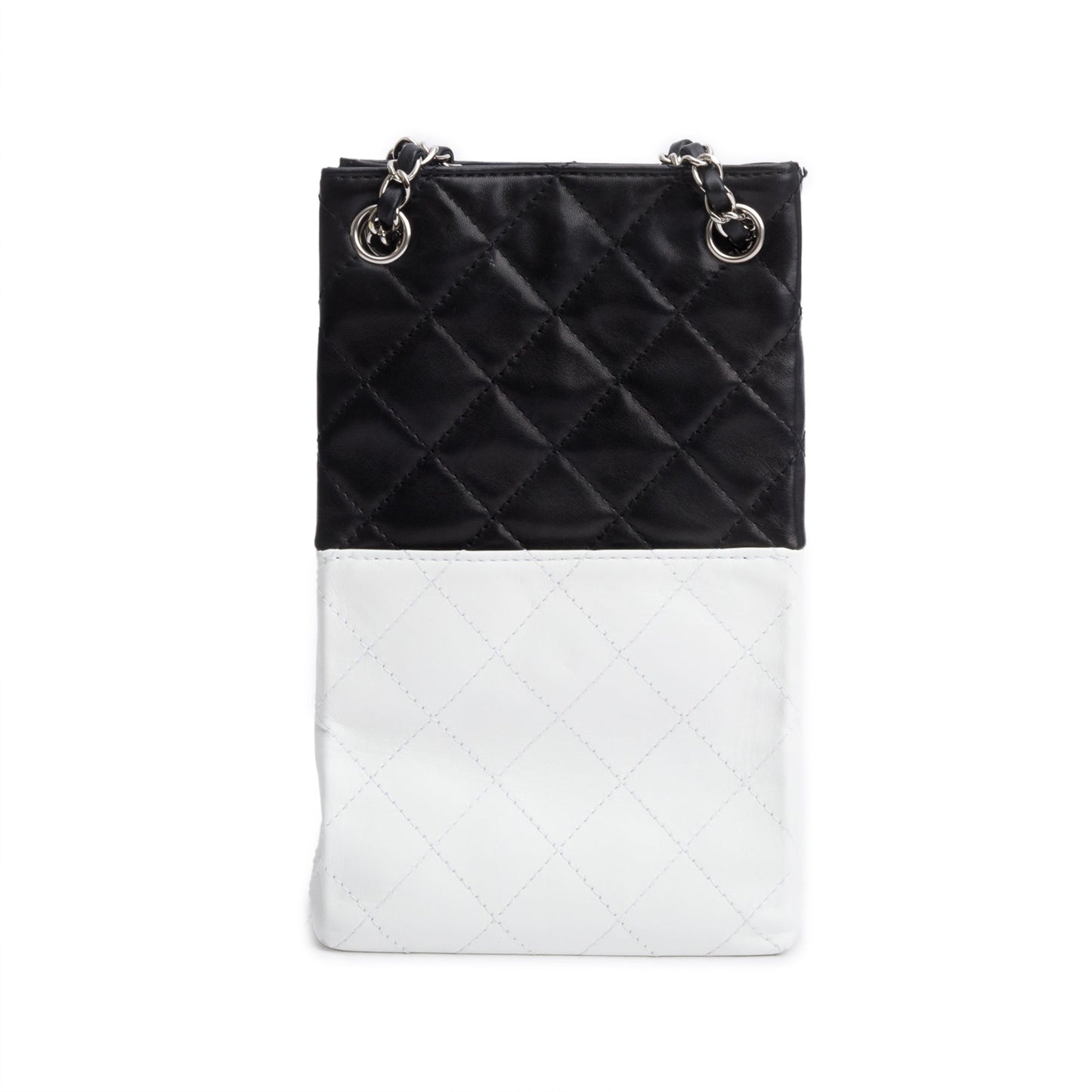 Chanel Black/White Quilted Calfskin Leather Bicolor Vertical Tote