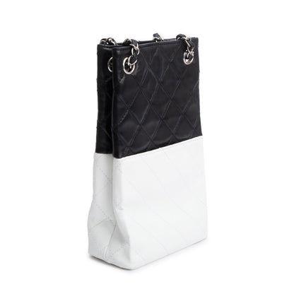 Chanel Black/White Quilted Calfskin Leather Bicolor Vertical Tote