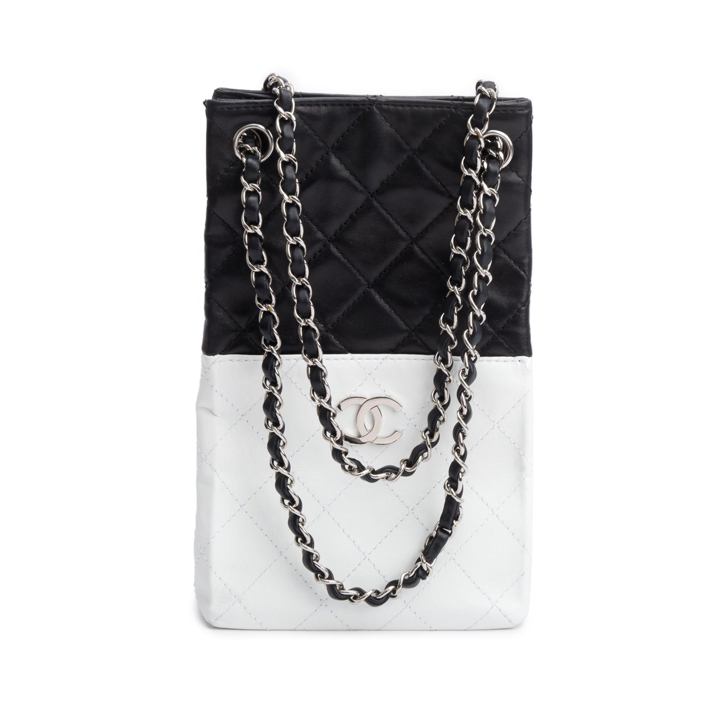 Chanel Black/White Quilted Calfskin Leather Bicolor Vertical Tote