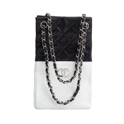 Chanel Black/White Quilted Calfskin Leather Bicolor Vertical Tote