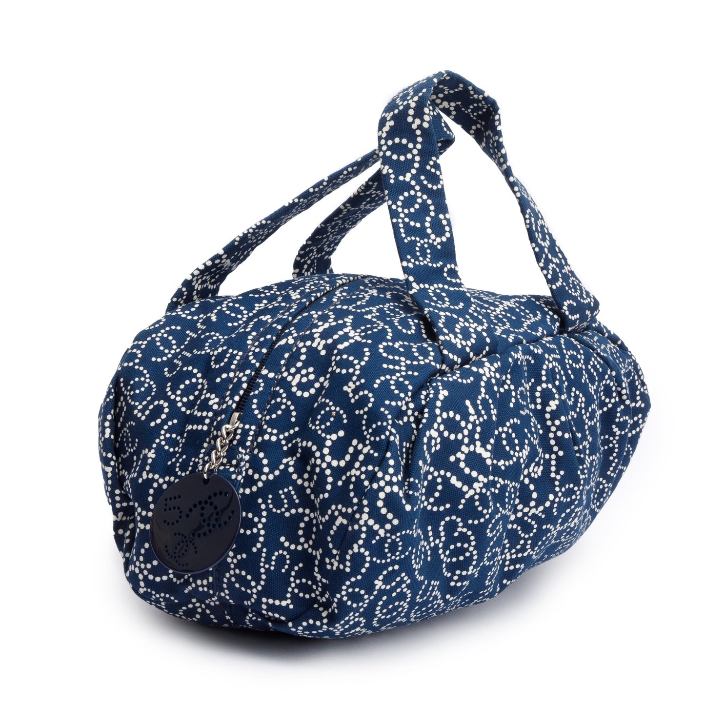 Chanel Blue CC Logo Canvas Bowler Bag
