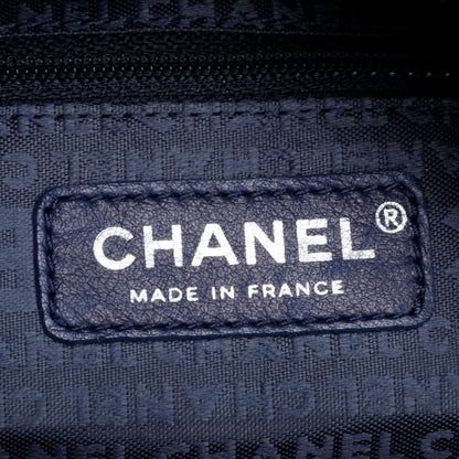 Chanel Blue CC Logo Canvas Bowler Bag