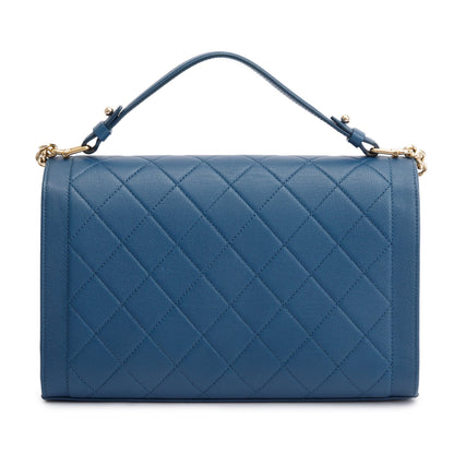 Chanel  Blue Calfskin Leather Large Label Click Flap Bag