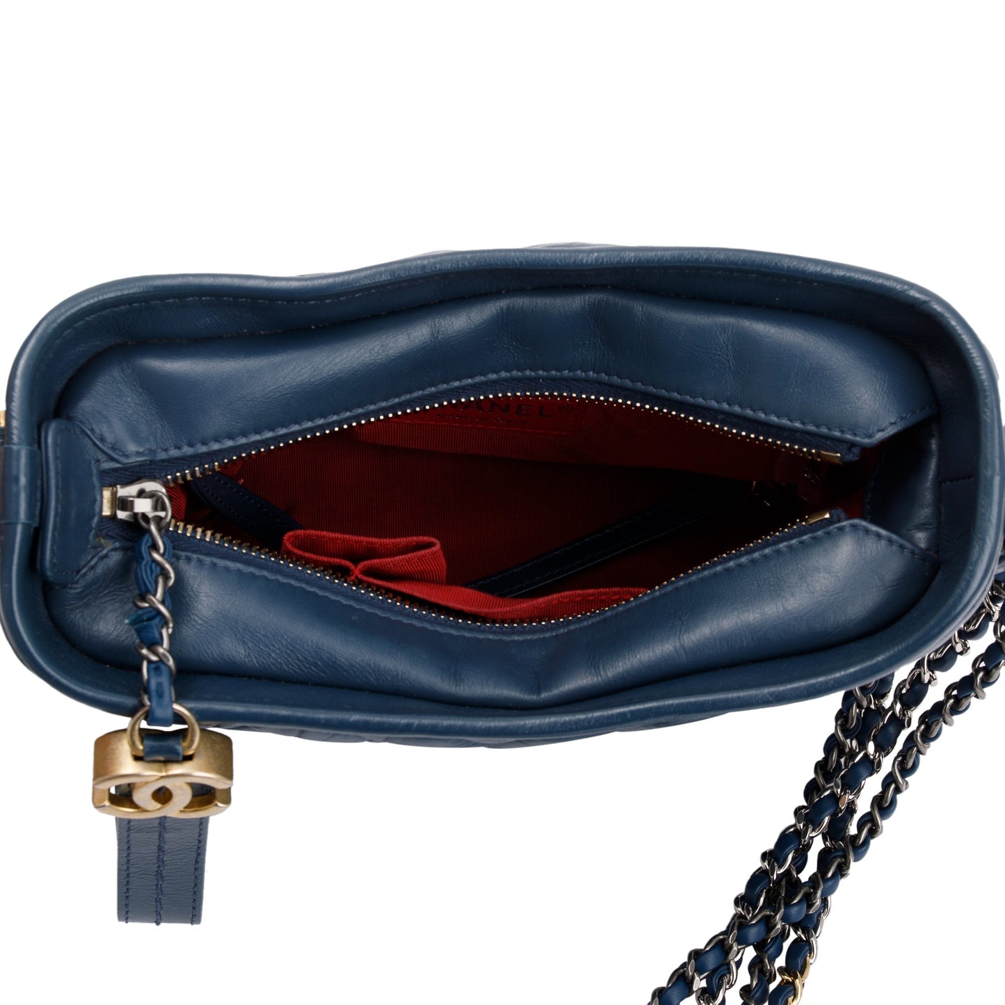 Chanel Blue Calfskin Leather Small Gabrielle Hobo