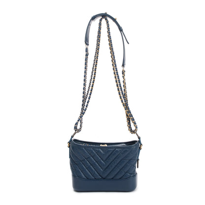 Chanel Blue Calfskin Leather Small Gabrielle Hobo