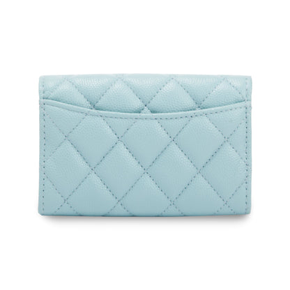 Chanel Blue Caviar Classic Flap Card Holder