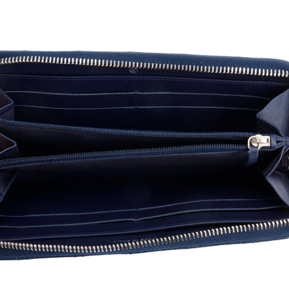 Chanel Blue Caviar Classic Large Gusset Zip Around Wallet