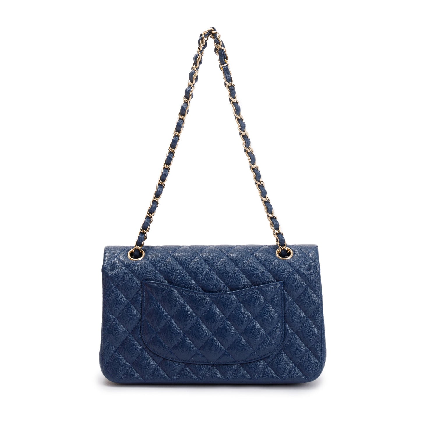 Chanel Blue Caviar Leather Classic Medium Double Flap Bag