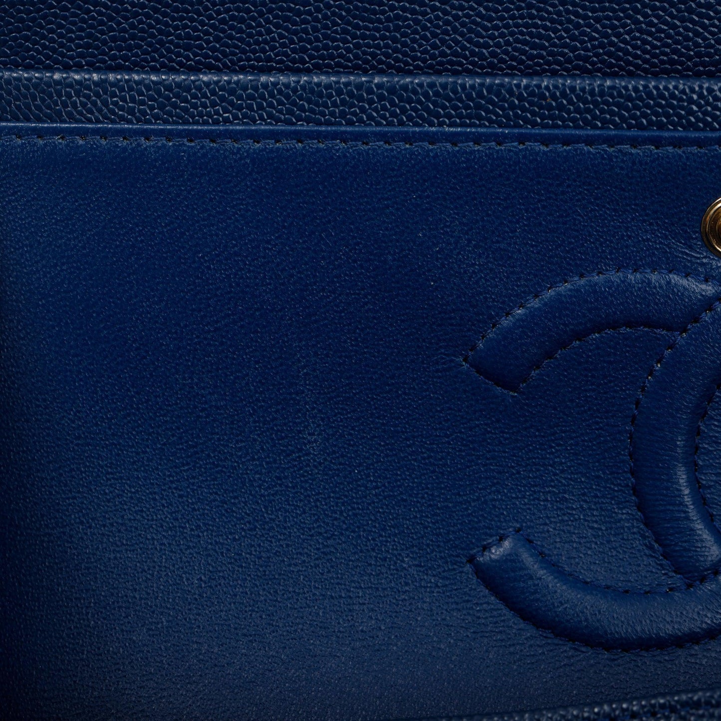Chanel Blue Caviar Leather Classic Medium Double Flap Bag