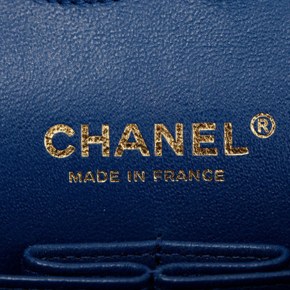 Chanel Blue Caviar Leather Classic Medium Double Flap Bag