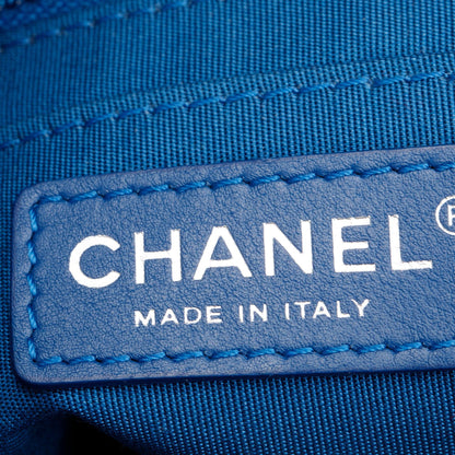 Chanel Blue Chevron Quilted Lambskin Leather Small Urban Spirit Backpack