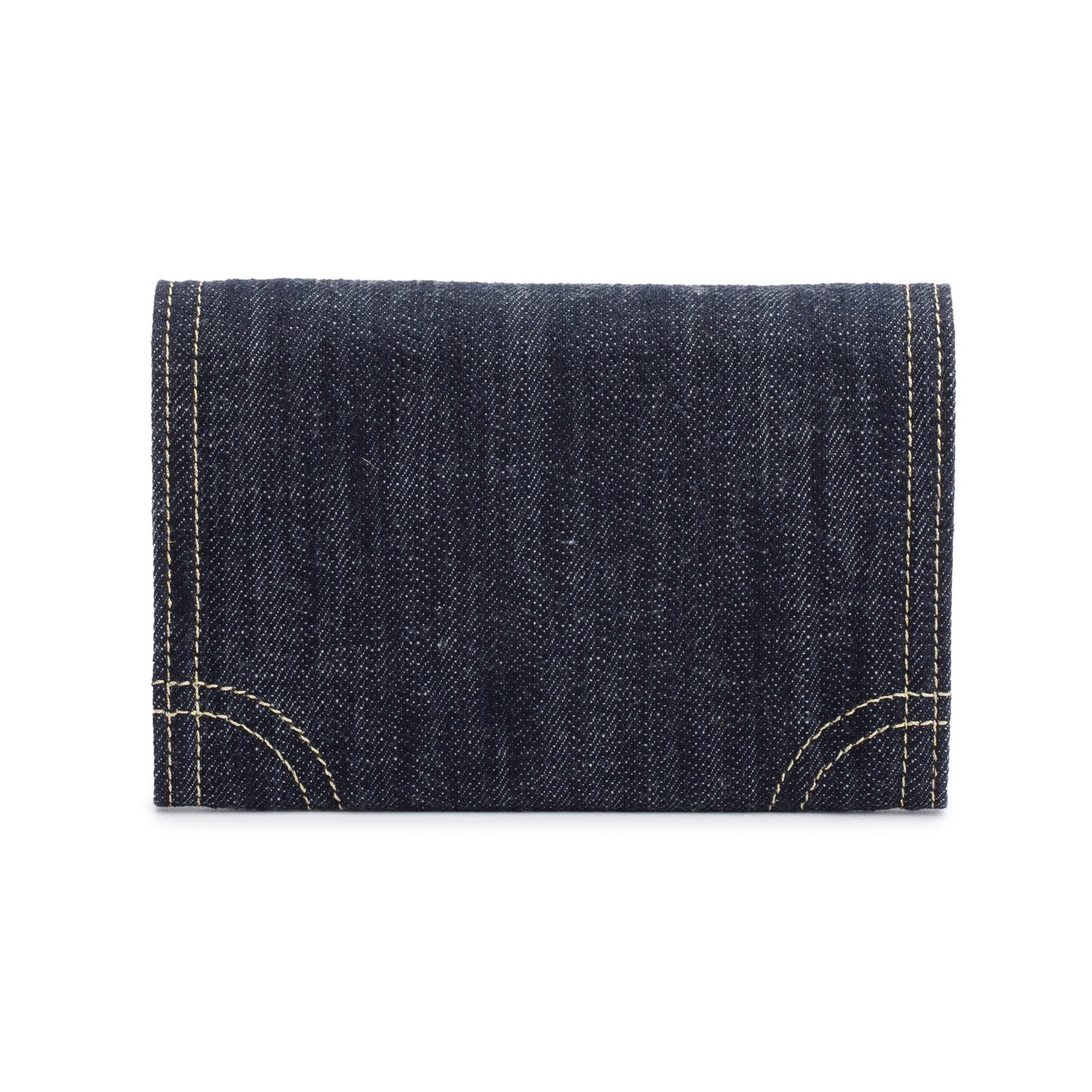 Chanel Blue Denim CC Gusset Flap Wallet