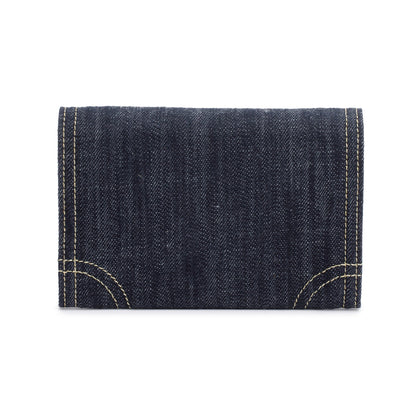 Chanel Blue Denim CC Gusset Flap Wallet