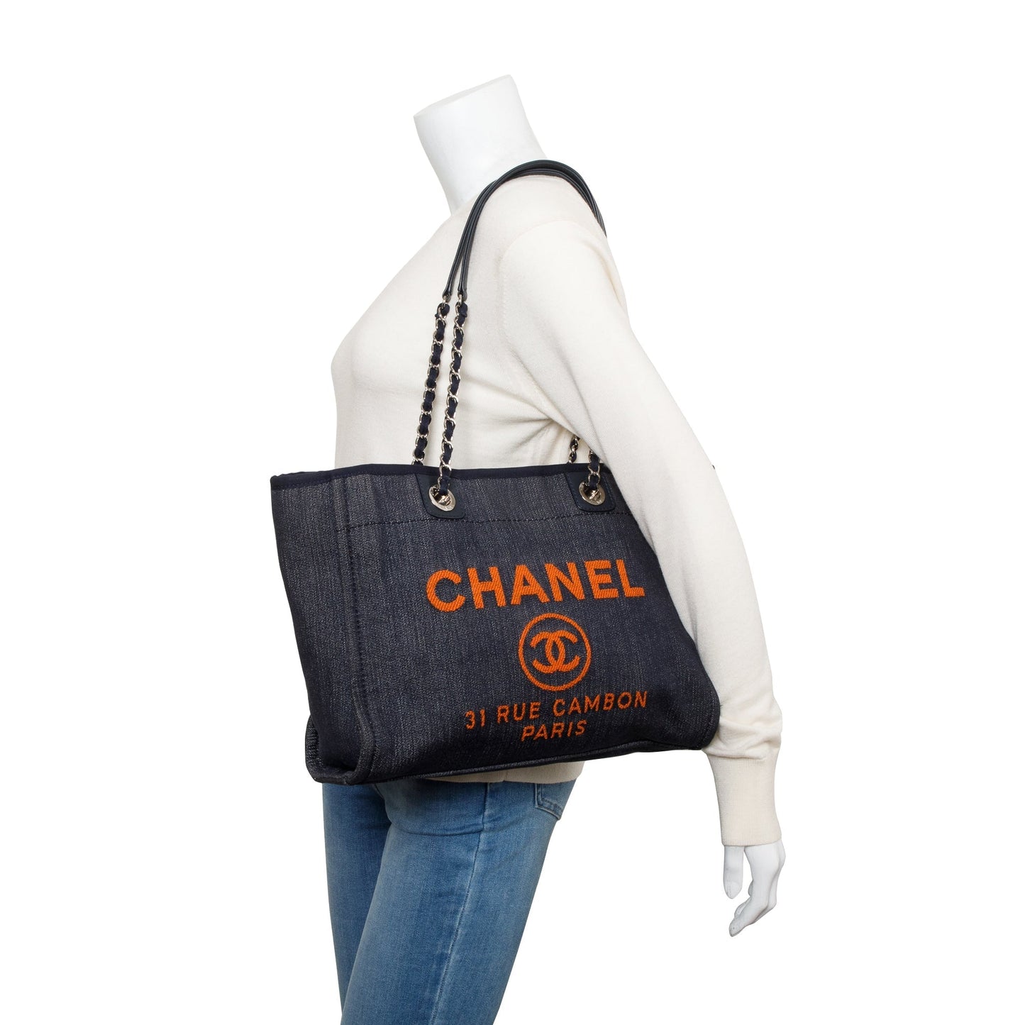 Chanel Blue Denim Small Deauville Tote