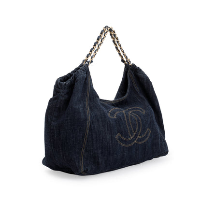 Chanel Blue Denim XL Coco Cabas Bag