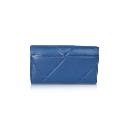 Chanel Blue Lambskin 19 Flap Wallet