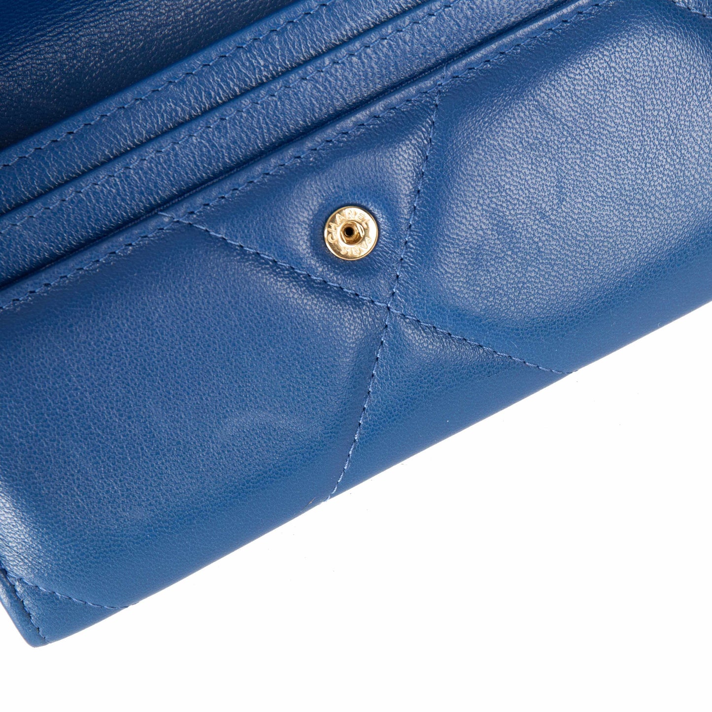 Chanel Blue Lambskin 19 Flap Wallet