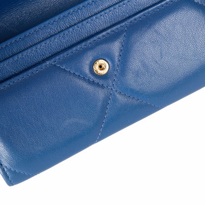 Chanel Blue Lambskin 19 Flap Wallet