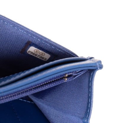 Chanel Blue Lambskin 19 Flap Wallet