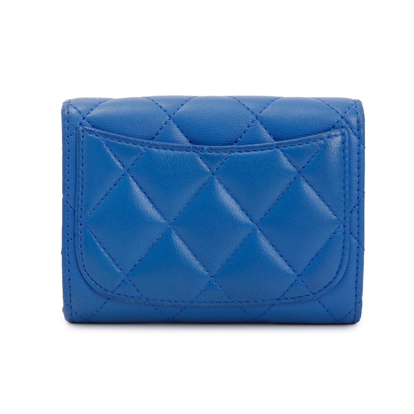 Chanel Blue Lambskin Leather Classic Flap Card Holder