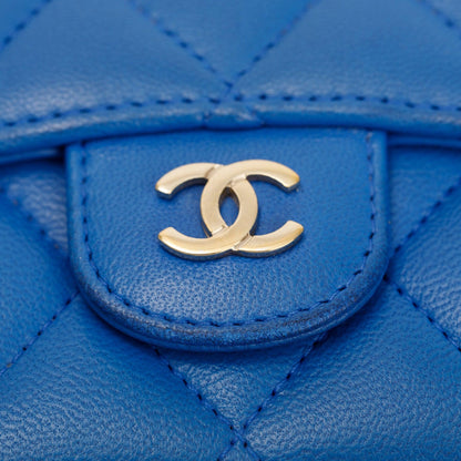 Chanel Blue Lambskin Leather Classic Flap Card Holder