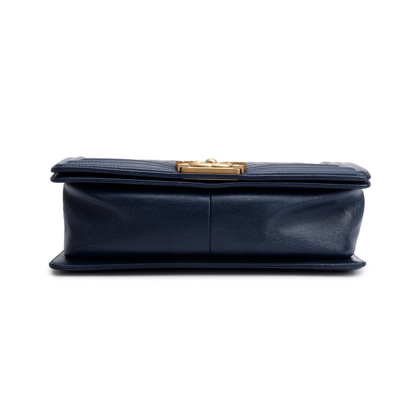 Chanel Blue Lambskin Leather Medium Boy Bag