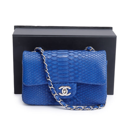 Chanel Blue Python Classic Mini Rectangular Flap Bag