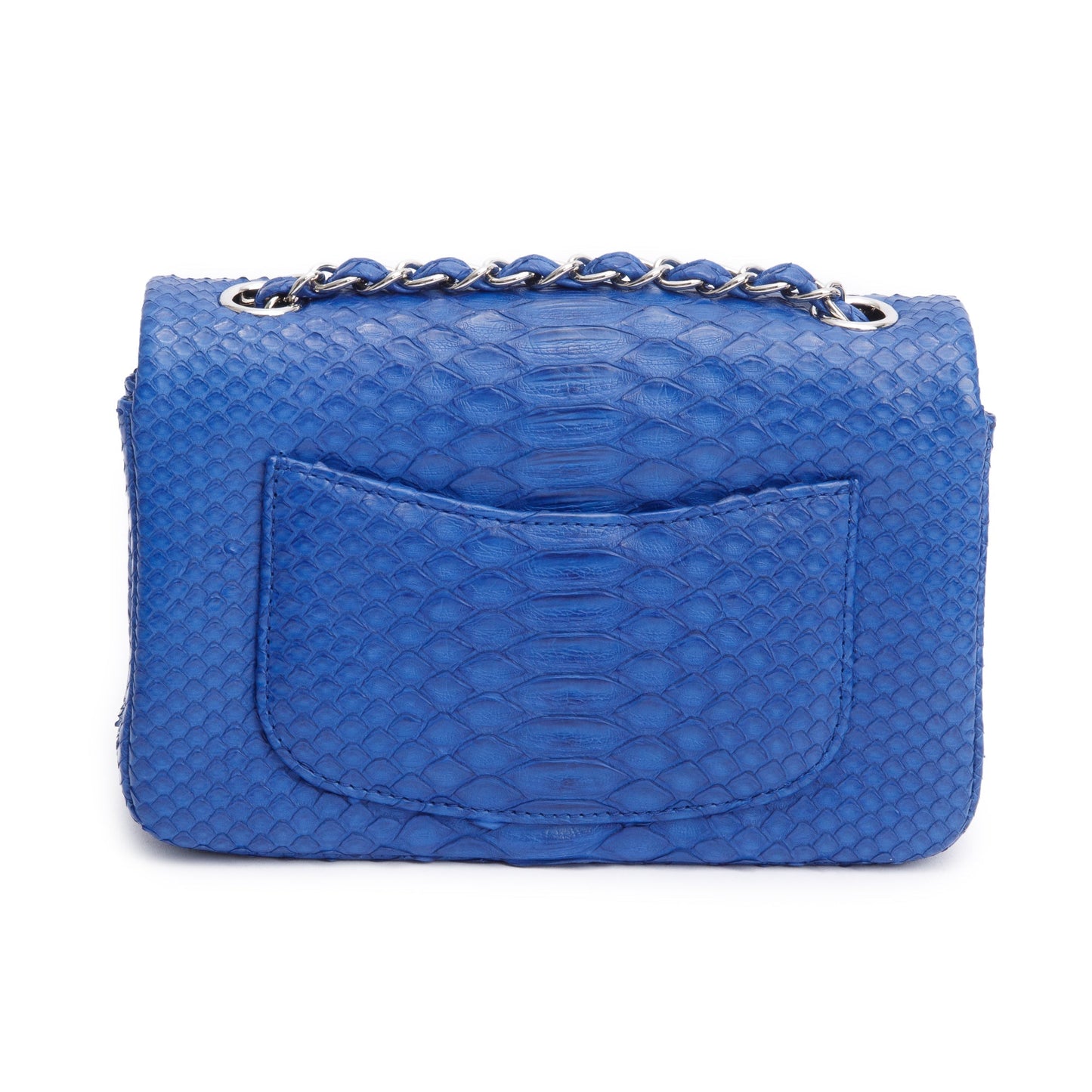 Chanel Blue Python Classic Mini Rectangular Flap Bag