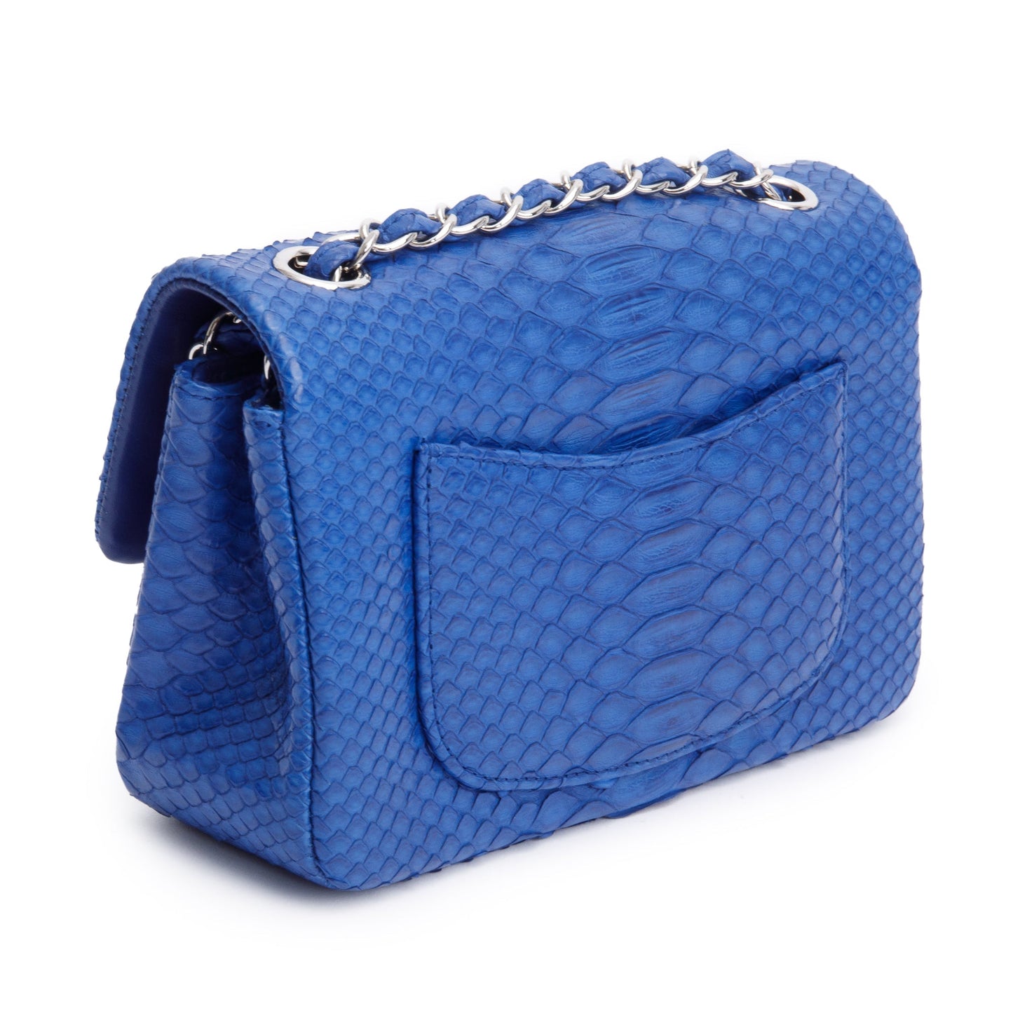 Chanel Blue Python Classic Mini Rectangular Flap Bag