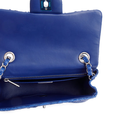Chanel Blue Python Classic Mini Rectangular Flap Bag