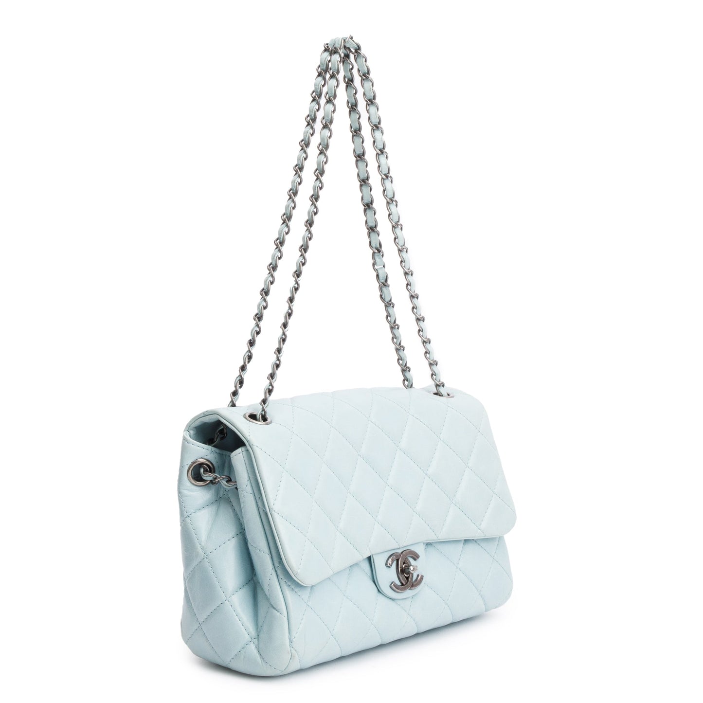 Chanel Blue Quilted Calfskin Leather Coco Soft Single Flap Bag