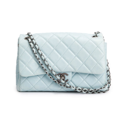 Chanel Blue Quilted Calfskin Leather Coco Soft Single Flap Bag