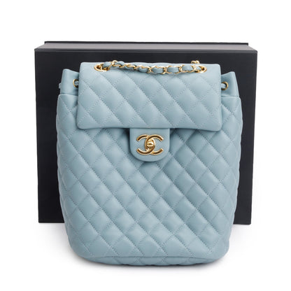 Chanel Blue Quilted Calfskin Leather Small Urban Spirit Backpack