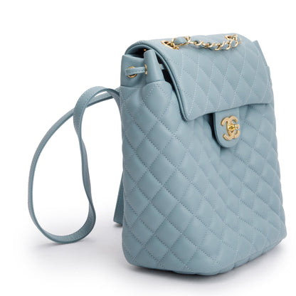 Chanel Blue Quilted Calfskin Leather Small Urban Spirit Backpack
