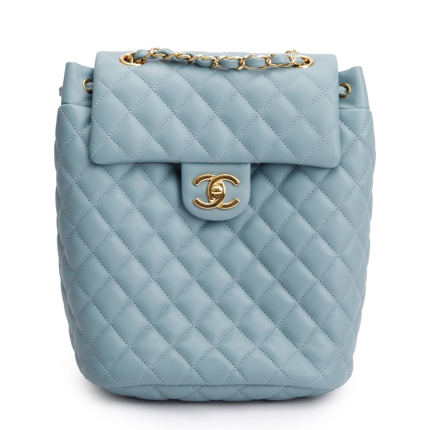 Chanel Blue Quilted Calfskin Leather Small Urban Spirit Backpack