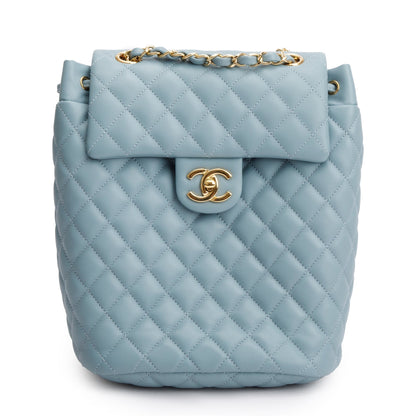 Chanel Blue Quilted Calfskin Leather Small Urban Spirit Backpack