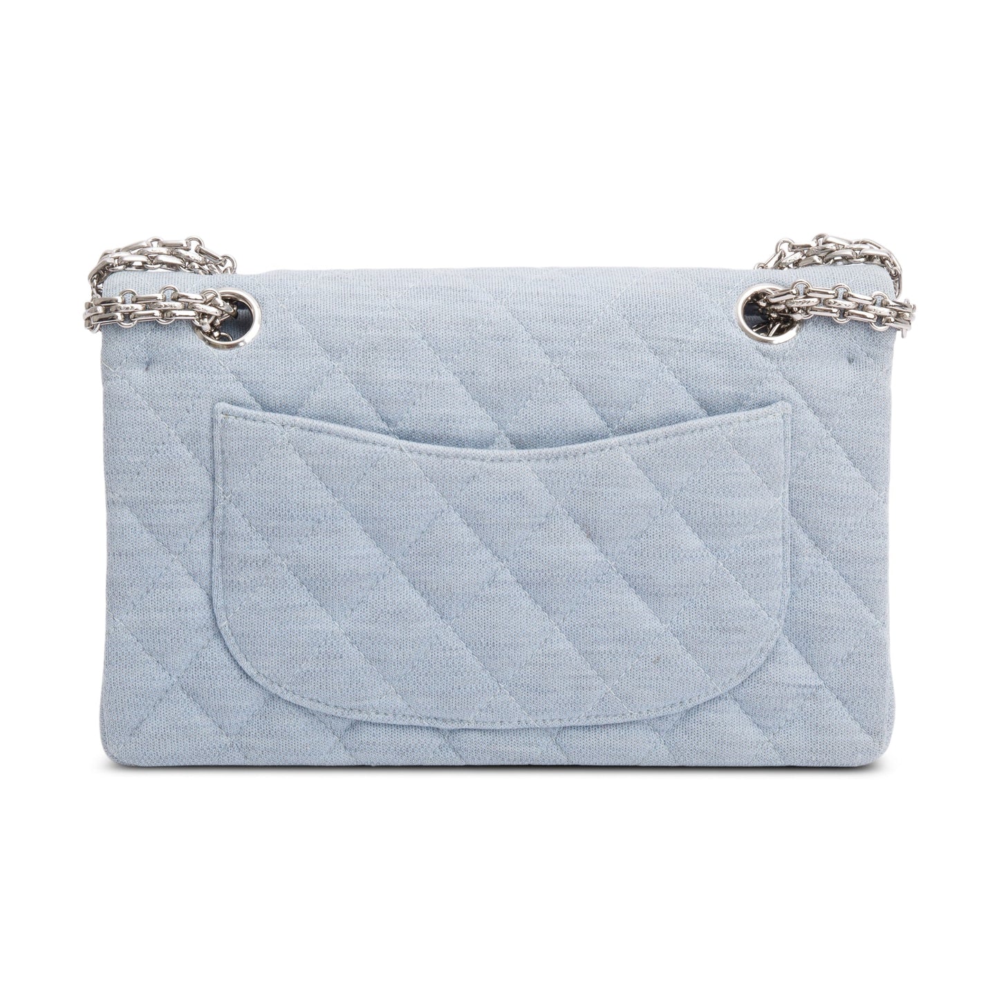 Chanel Blue Quilted Jersey Small Double Flap Bag