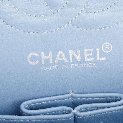 Chanel Blue Quilted Jersey Small Double Flap Bag