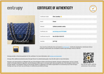 Chanel Blue Quilted Lambskin Leather Classic Jumbo Double Flap Bag