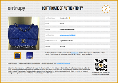 Chanel Blue Quilted Lambskin Leather Classic Square Mini Flap Bag