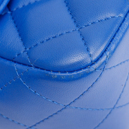 Chanel Blue Quilted Lambskin Leather Classic Square Mini Flap Bag