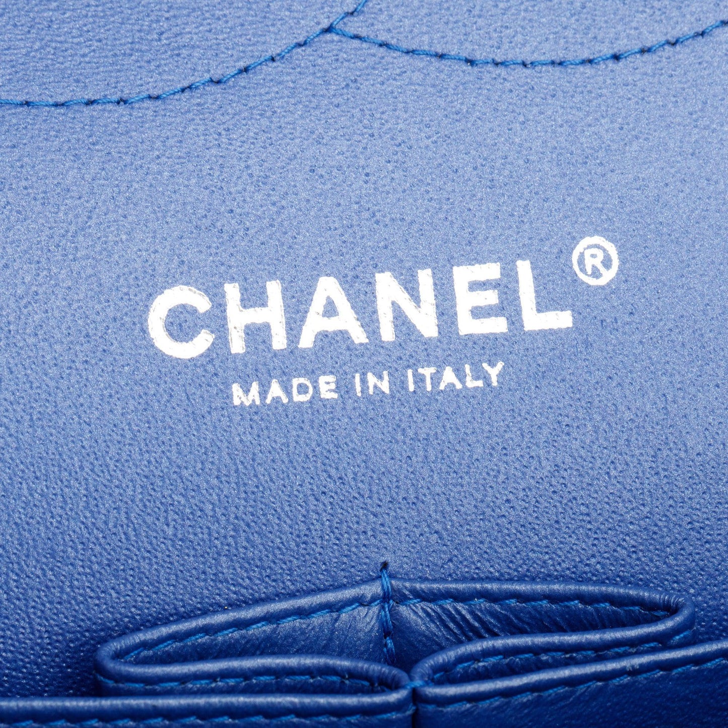 Chanel Blue Quilted Patent Leather Classic Jumbo Double Flap Bag