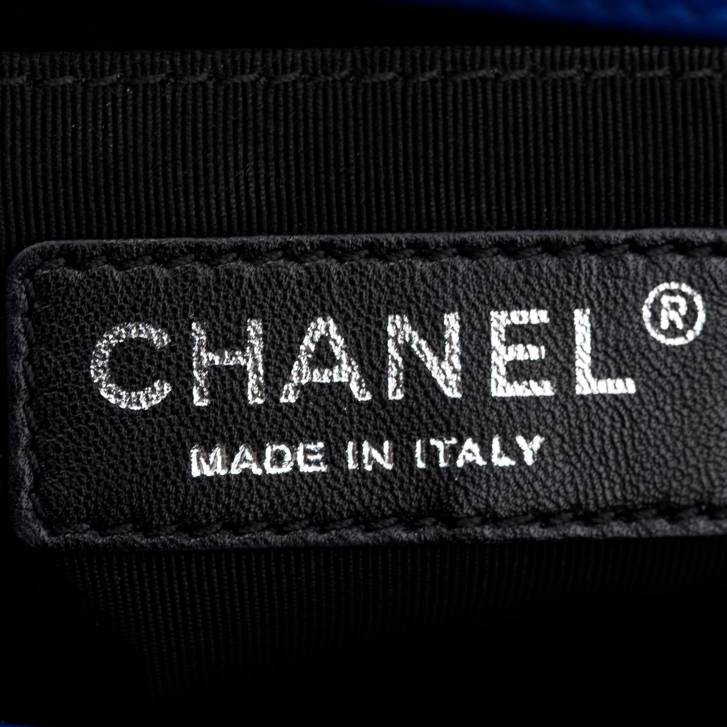 Chanel Blue Quilted Patent Leather Plexiglass Boy Convertible Bag